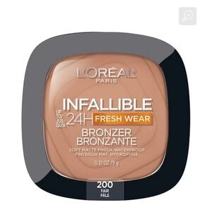 2 L'Oreal Paris Infallible 24H Fresh Wear Soft Matte Bronzer, 200 fair pale NEW